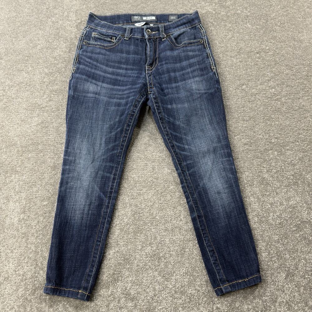 BKE Alec Straight Leg Jeans Dark Wash Mid Rise Stretch Denim Blue 28S Cowgirl
